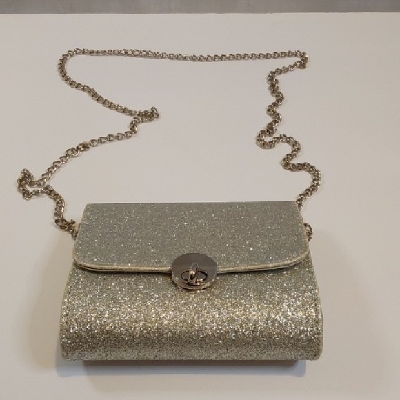 Handbags - Elegant Silver Glitter Clutch Bag